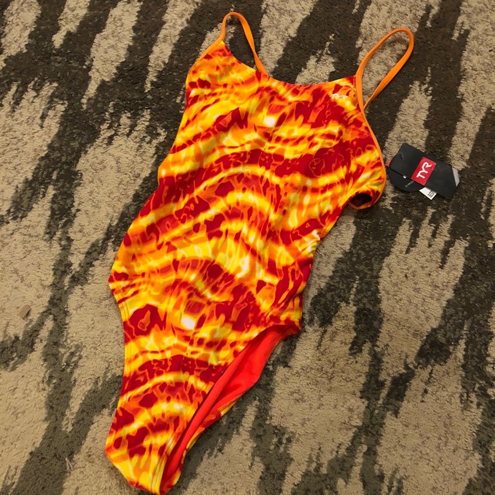 TYR Women’s swimsuit TYR orange/red/yellow